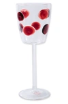 Vietri Drop Wine Glass In Red