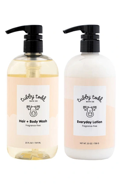 Tubby Todd Bath Co. Babies' The Wash & Lotion Bundle In Fragrance Free