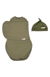 Embe Embé Starter 2-way Swaddle & Hat Set In Green