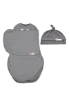 Embe Starter 2-way Swaddle & Hat Set In Gray
