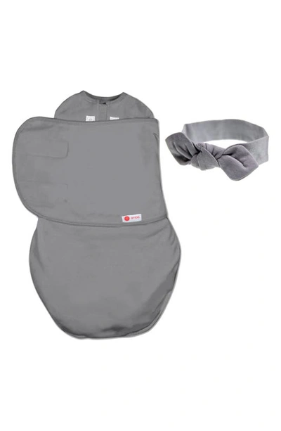 Embe Starter 2-way Swaddle & Head Wrap Set In Grey