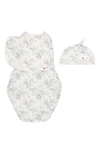 Embe Starter 2-way Swaddle & Hat Set In White