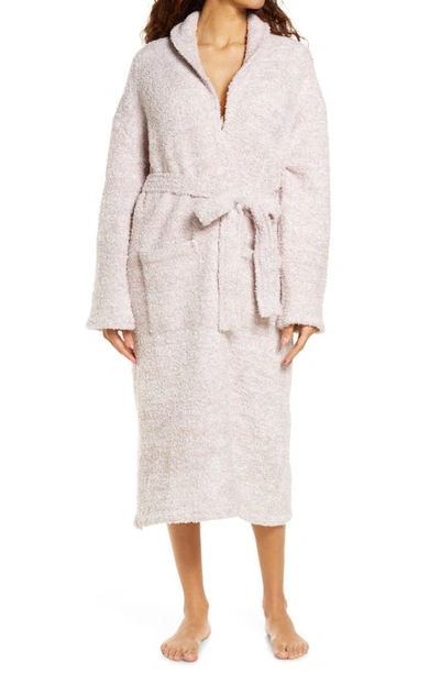 Barefoot Dreamsr Barefoot Dreams Cozychic Unisex Robe In Heather Dusty Mauve-white