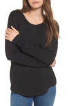 Rag & Bone Hudson Crewneck Long-sleeve Top In Black