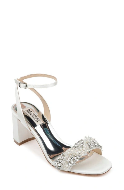 Badgley Mischka Tanisha Womens Evening Lifestyle Slingback Sandals In Ivory Satin