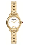 Ferragamo Varina Bracelet Watch, 22mm In Gold/ White/ Gold