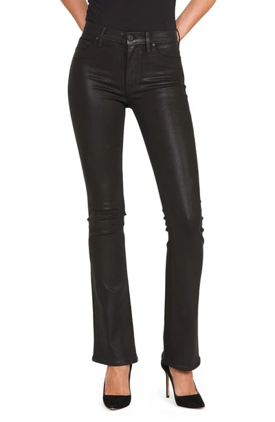 Hudson Barbara High-waist Coated Boot-cut Jeans In Noir Coated