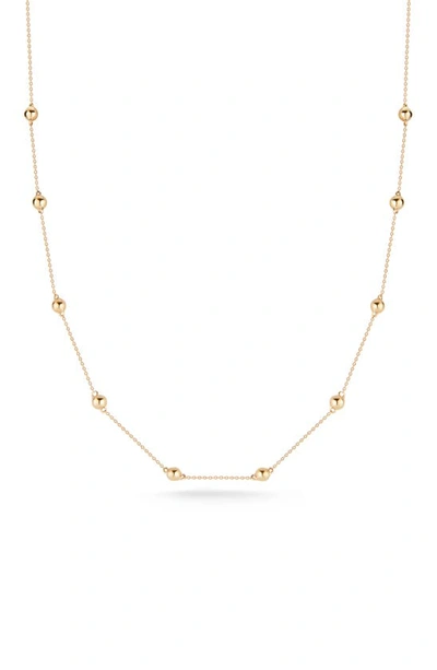 Dana Rebecca Designs Poppy Rae Ball Station Necklace In Yellow Gold