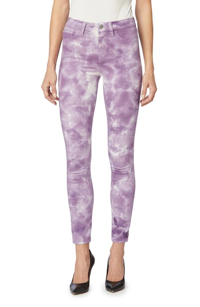 Hudson Barbara Coated High Waist Ankle Skinny Jeans In Soft Lilac Fatigue