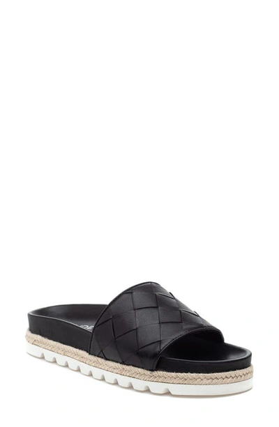 Jslides Slide Sandal In Black Leather