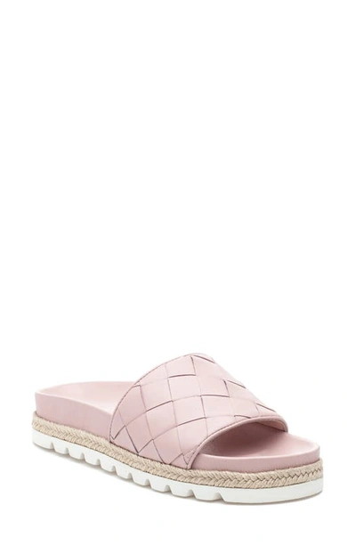 Jslides Slide Sandal In Pink Leather