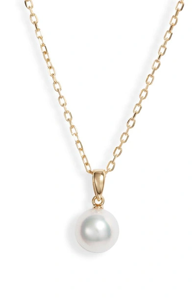 Mikimoto Essential Elements Pearl Pendant Necklace In Pearl/ Yellow Gold
