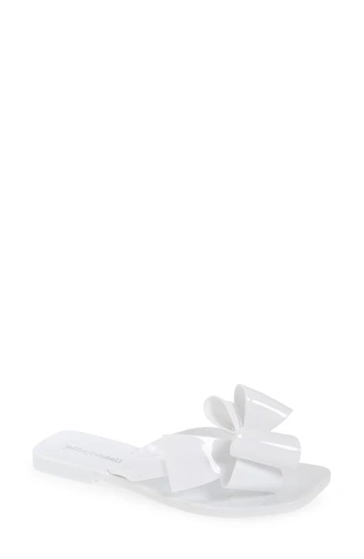 Jeffrey Campbell Sugary Flip Flop In White Shiny