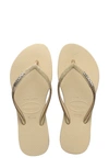 Havaianas Slim Glitter Ii Flip Flop In Sand Grey
