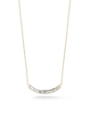 Dana Rebecca Designs Sadia Curved Baguette Diamond Bar Necklace In Yellow Gold