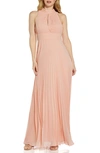 ADRIANNA PAPELL PLEATED CHIFFON A-LINE GOWN,AP1E208859