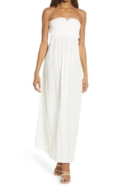 Area Stars Jenny Strapless Maxi Dress In White