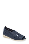 Arche 'drick' Flat In Navy/ Argent Leather
