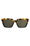 Raen Keera 54mm Polarized Cat Eye Sunglasses In Tamarin Tort/ Hi Pro Brnz Mirr