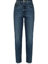 Frame Le Sylvie Slender Straight-leg Jeans In Blue
