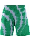 Msgm Bermuda Shorts In Green And Purple In Green