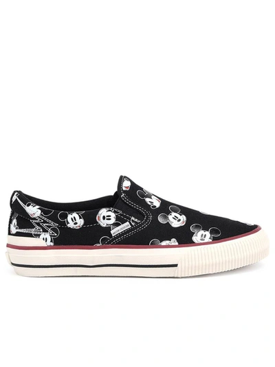 Moa Master Of Arts Mickey Mouse-print Slip-on Trainers In Black