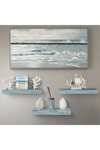 Sorbus Rustic Wood Floating Shelf In Vintage Blue