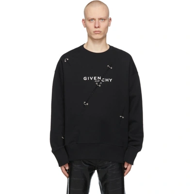 Givenchy Logo-print Hardware-detail Sweatshirt In Black