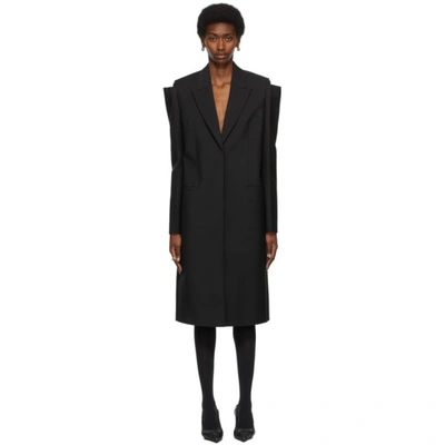 Givenchy Long Oversized Wool And Mohair Coat In Black