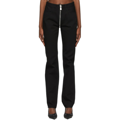 Givenchy Slim Cut Zip-detail Jeans In Black