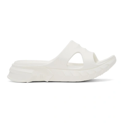 Givenchy Teaser Capsule Marshmallow Slider Rubber Sandals In White