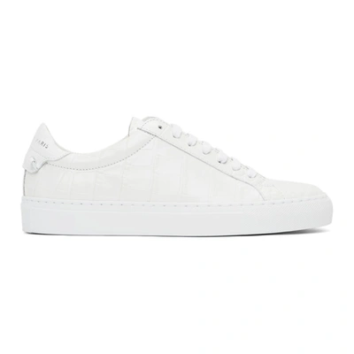 Givenchy 白色 Urban Knots 鳄鱼纹运动鞋 In White