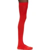 GIVENCHY RED THREE-TOE HIGH SOCKS