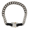 ALYX SILVER LEATHER DETAILS CHAIN NECKLACE