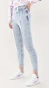 Isabel Marant Nanouli Ribbed High-rise Skinny Stirrup Jeans In Light Blue