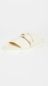 3.1 Phillip Lim / フィリップ リム Twisted Leather Pool Slide Sandals In Vanilla