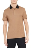 Theory Kayser Regular Fit Short Sleeve Polo In Sepia Mlti