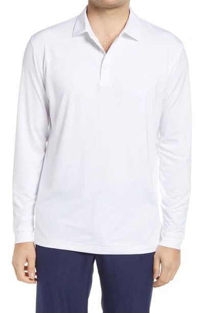 Peter Millar Solid Long Sleeve Jersey Polo In White