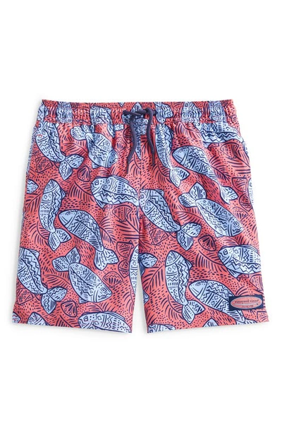 Vineyard Vines Boys' Chappy Swim Trunks - Little Kid, Big Kid In Lobster Red