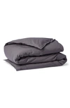 Coyuchi Crinkled Organic Cotton Percale Duvet Cover In Shadow