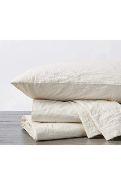 Coyuchi Crinkled Organic Cotton Percale Duvet Cover In Undyed