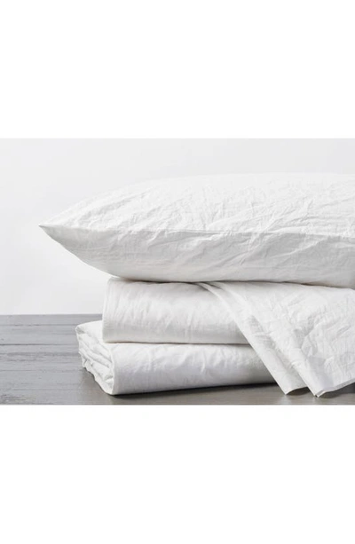 Coyuchi Set Of 2 Organic Crinkled Percale Pillowcases In Alpine White