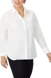 Foxcroft Taylor Non-iron Button-down Top In White