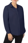 Foxcroft Kylie Non-iron Button-up Shirt In Navy