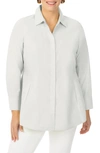 Foxcroft Cicil Non-iron Button-up Tunic In Cloud Grey