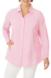 Foxcroft Cicil Non-iron Button-up Tunic In Pink Paradise