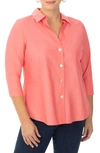 Foxcroft Paityn Non-iron Cotton Shirt In Coral Spice