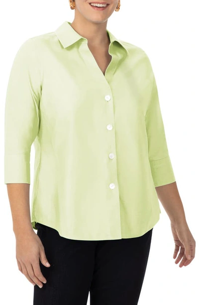 Foxcroft Paityn Non-iron Cotton Shirt In Lime Spritz