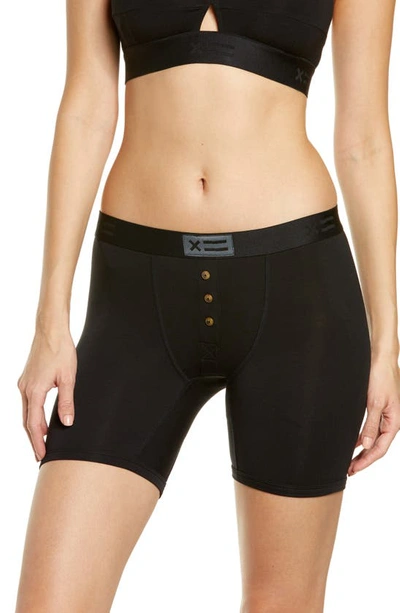 Tomboyx Stretch Modal 6-inch Fly Boxer Briefs In Black X