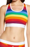 Tomboyx Racerback Soft Bra In Rainbow Pride